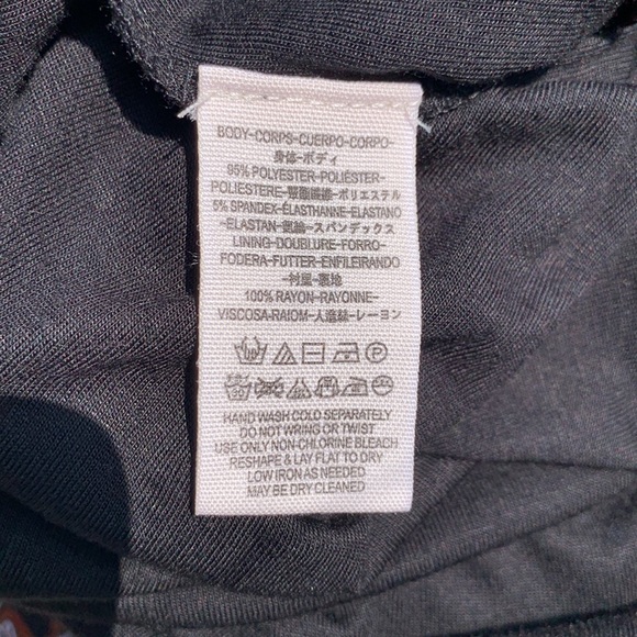 Free People Stella Black Patterned Mock Neck Lined Mini Dress - Picture 11 of 11